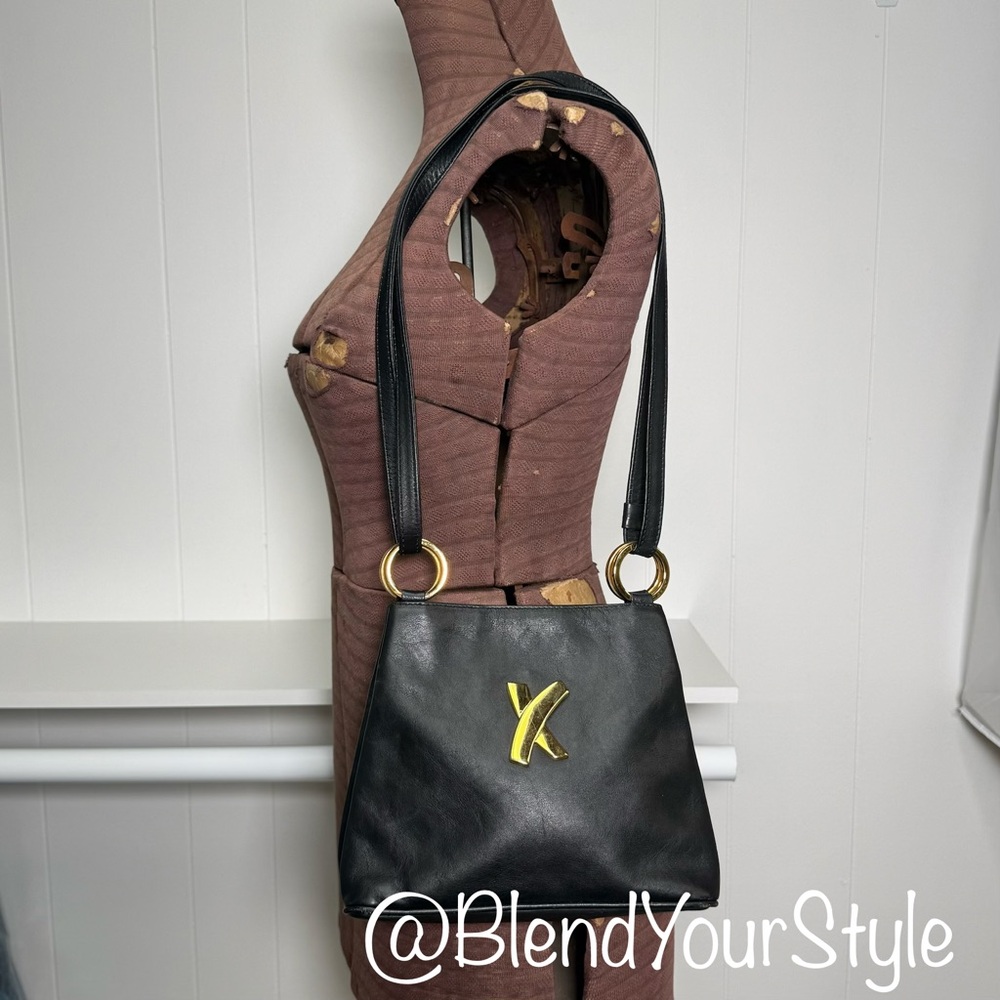 Vintage Italian Leather Paloma Picasso Signature Crossbody Designer Bag Purse